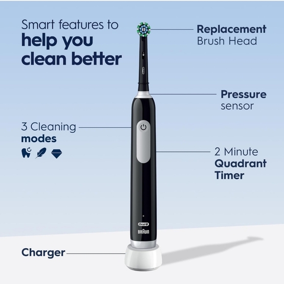 Oral-B Pro 1000 Rechargeable Electric Toothbrush, Black - Picture 3 of 10